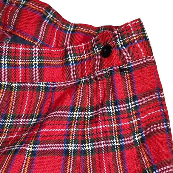 Vintage Red Plaid Gingham Preppy Pleated Schoolgirl Skirt - Picture 5 of 5